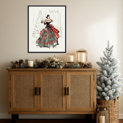 Holiday Fashionistas V by Anne Tavoletti Framed Canvas Wall Art Print