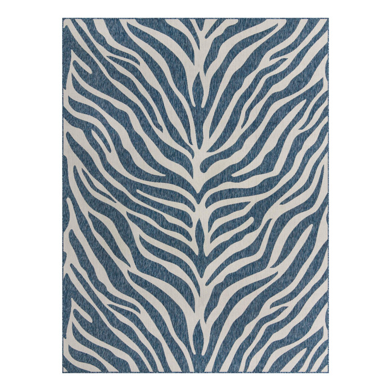 Tapis intérieur / extérieur bleu Itchington, Rectangle 9 pi x 12 pi