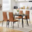 Faux Leather Modern High-backed Dining Chairs with Metal Legs-433931300