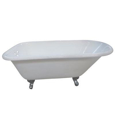 Baignoire sur pattes ovale rectangulaire en fonte 60 pouces Kingston Eden