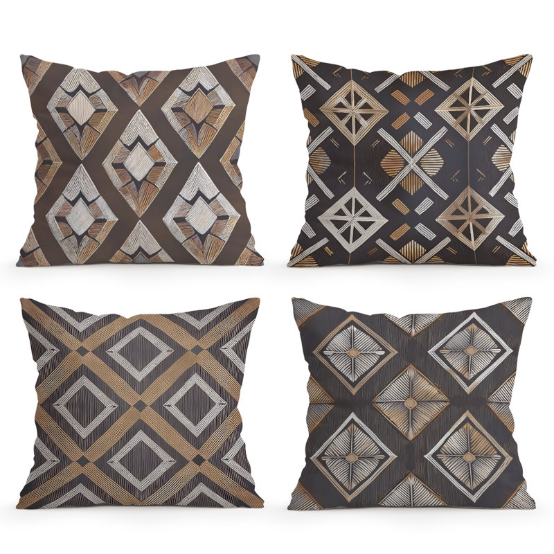 4 Pcs Bohemian Pattern Decorative Pillow Covers