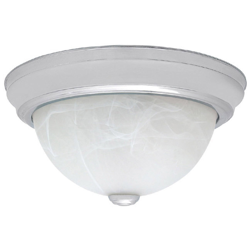 Aayan Glass Flush Mount, 5.5" H x 11" W x 11" D, White