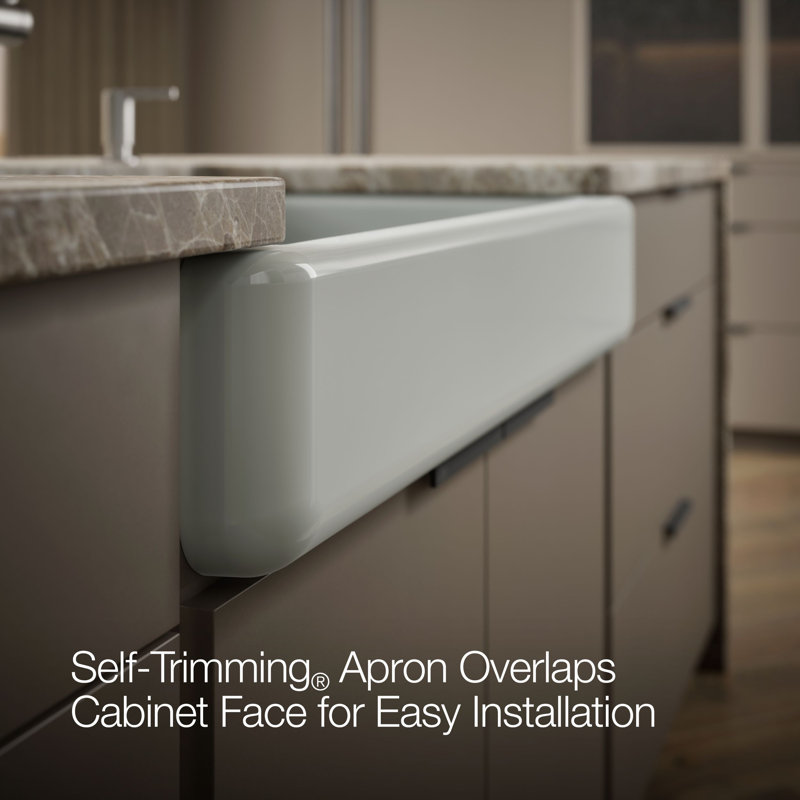 Whitehaven® 36" L x 22" W Double Basin Farmhouse/Apron Kitchen Sink, Ice Grey