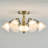 6+2 Lights Dimmable  Chandelier With Flower Frosted Glass Shade-2080940339