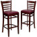 Prompton Vertical Slat Back Wooden Restaurant Barstool- CRACK ON SIDES, SOME EDGES, SCUFFS ON RIM. HARDWARE NOT INCLUDED