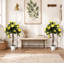 Decorative Artificial Rose Bushes, Ready-to-Use Potted Florals for Indoor Home Accent,2 Pack