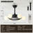25" 6-Light Black Ceiling Fan Light 6-speed Adjustable With Remote Control