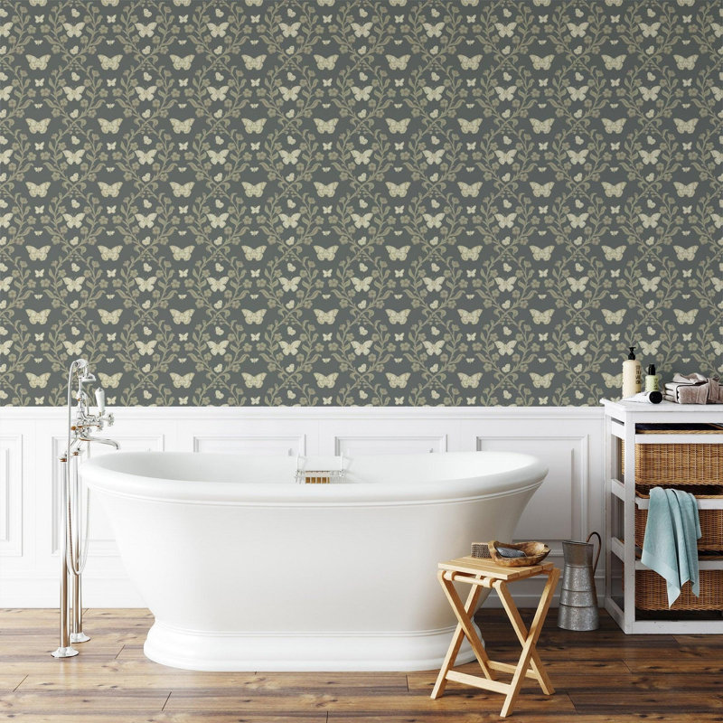 Butterfly Garden - Wallpaper, Dark Forest, Peel & Stick