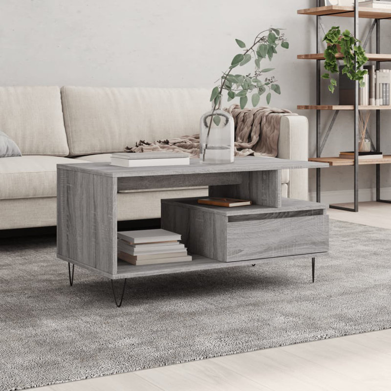 Coffee Table with Storage, Grey Sonoma