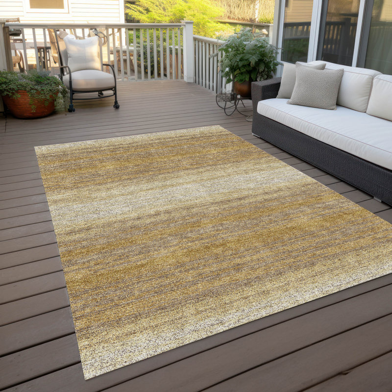 Nira Gold Washable Indoor-Outdoor Rug - , 2'6" x 3'10"