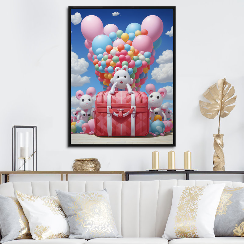 «Playful Ballons», sac à main, Cadre flottant noir, H 44 po x l 34 po