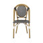 2 chaises d'extérieur pour jardin, pe et aluminium français, imprimé noir et blanc, rouille - chaises bistro (2), blanc, structure