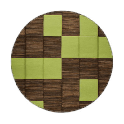 Checkered Green Indoor and Outdoor Area Rug