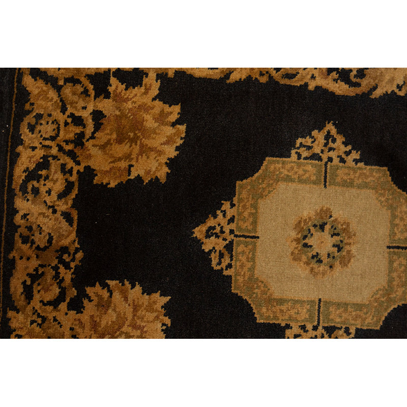 Hand-Knotted High-Quality Black Area Rug