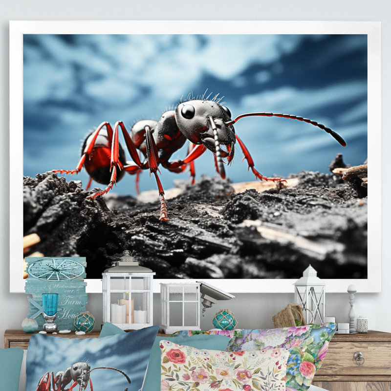 Ant Industrious I, reproduction d'art sur toile, H 24 po x l 32 po x P 1 po, Cadre photo blanc