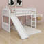 Lit simple superposé simple avec glissière et échelle, lit superposé bas pour enfants, filles, garçons, lit superposé au sol-1775510074