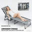 Chaise longue de patio réglable en acier, conception pliable pour le confort extérieur