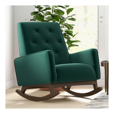 Chaise berçante en bois massif Demetrius