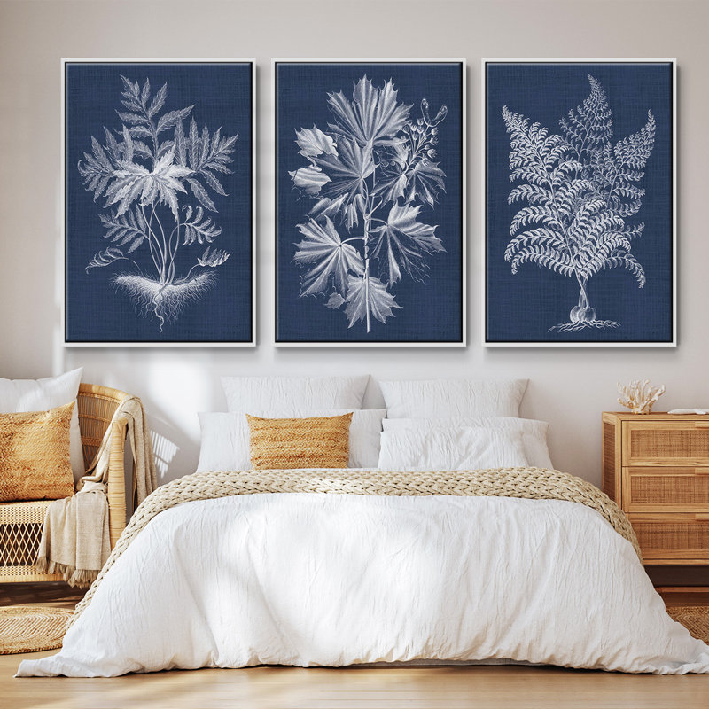 Fleurs des saisons VI 3 pièces, H 40 po x l 78 po, Blanc