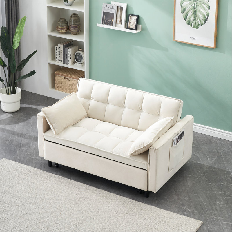 Canapé moderne en velours, Beige