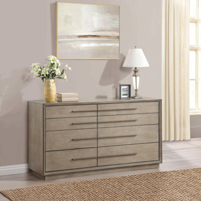 Prescott Taupe Oak 8-drawers Dresser
