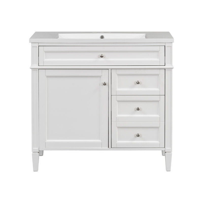 Meuble-lavabo 36 po avec lavabo supérieur, Blanc
