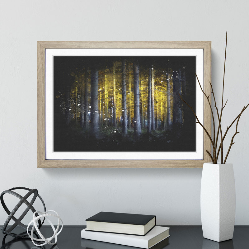 Sunlight Forest Vol.4 Paint Splash - Picture Frame Graphic Art, 48cm H x 65cm W x 2cm D, Oak