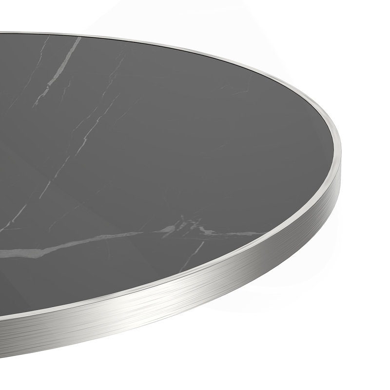 Round Modern Dinning Table 31.5 inches Bistro Table Tulip Table with Faux Marble top,Easy Assemble,Sturdy Metal Frame Diameter