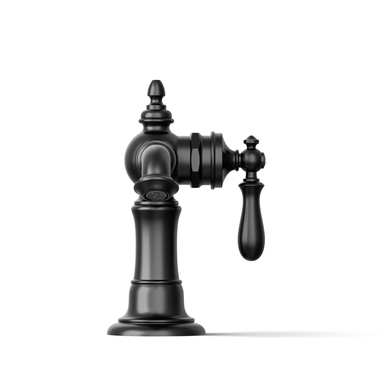 Artifacts Single-Hole Bathroom Faucet with Drain, Matte Black