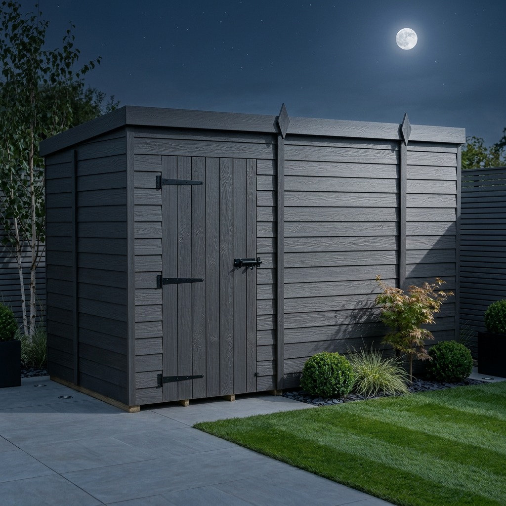 Total Sheds 10ft x 5ft Composite Pent Garden Shed - Single Door - No Windows - EPDM Rubber Roof - UK Manufactured