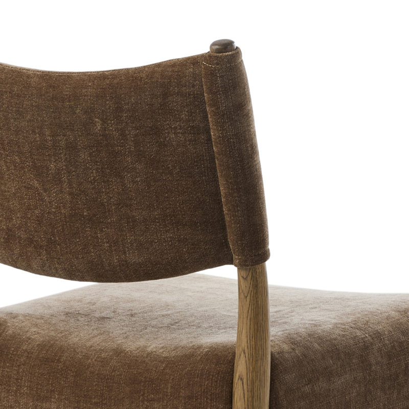 Yokum Armless Dining Chair, Toasted Oak, Altair Mushroom