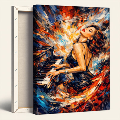 «Gallery Wrap», art mural sur toile pour le salon, la chambre à coucher, le bureau ou le vestibule - décoration murale décorative avec passion de la musique
