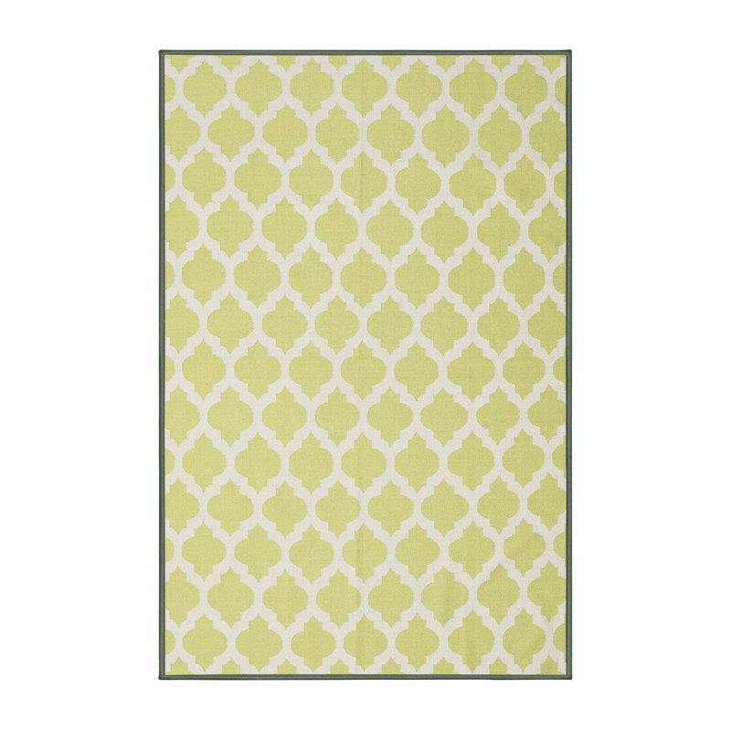 Tapis de zone jaune clair contemporain, Rectangle 5 pi x 7 pi