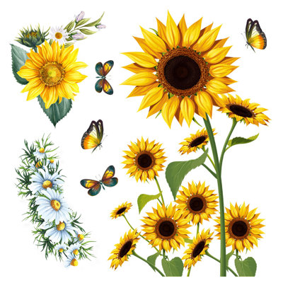 Autocollant mural tournesol