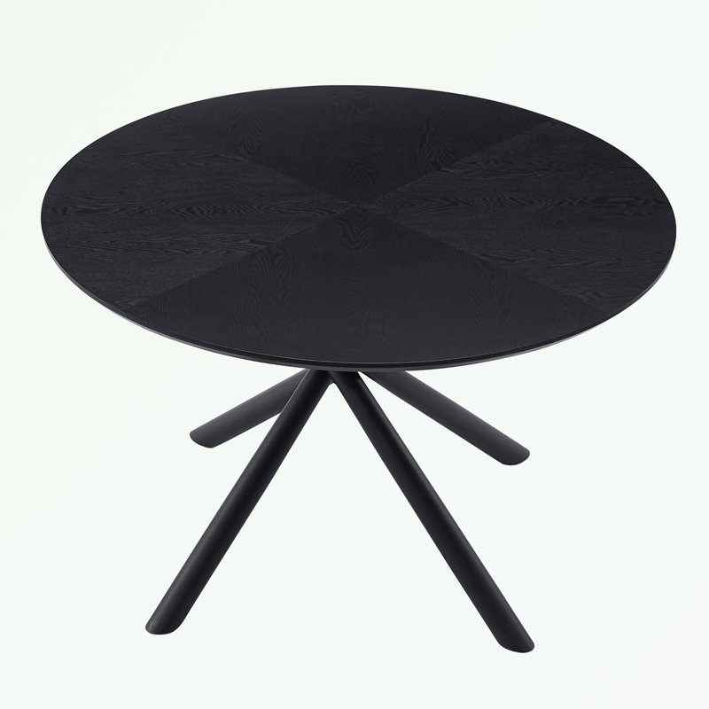 Round MDF Coffee Table End Table Short Leisure Tea Table Cross Legs Metal Base, 29.75" H x 53.14" L x 53.14" W