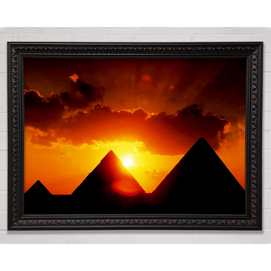 Ägyptische Pyramide Sonnenuntergang - Einzelner Bilderrahmen Kunstdrucke