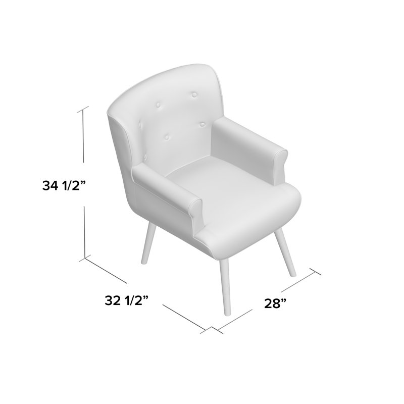 Modway Upholstered Armchair, White