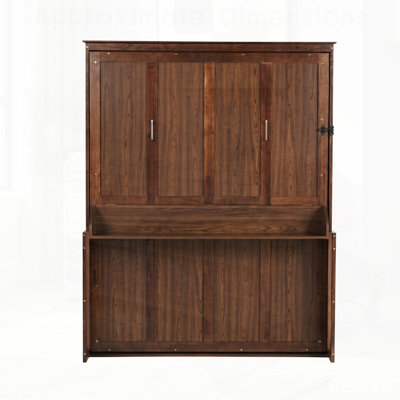 Lit escamotable en bois, lit escamotable mural peu encombrant avec vérins à gaz, parfait pour les petites pièces et les espaces multifonctionnels