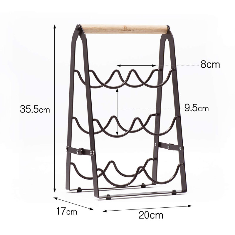 Alenis 6 Bottle Tabletop Wine Bottle Rack in Brown