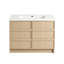 Meuble-lavabo simple autoportant de 42 po avec lavabo en résine et 2 portes d'armoire à fermeture en douceur-31853029