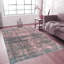 Vintage Hand Knotted Wool Area Rug in Salmon/Green