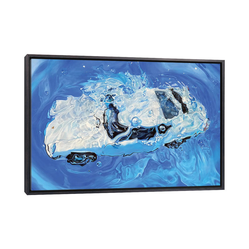 «Cobalt» par Marcello Petisci - reproduction d'art, H 26 po x l 40 po x 1,5 po, Toile encadrée noir délavé