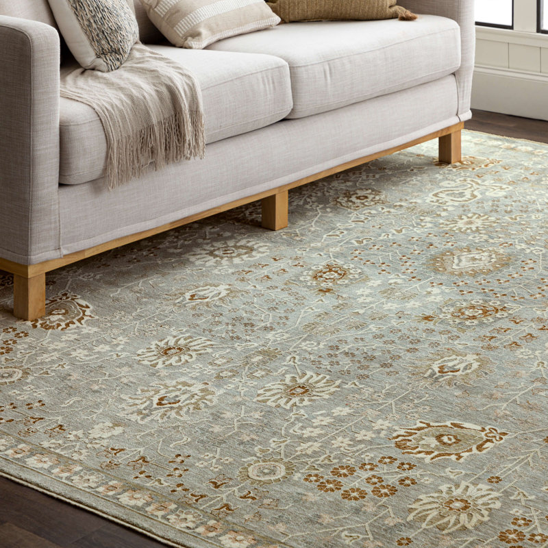 Gray Geometric Synthetic 5' x 7' Washable Area Rug