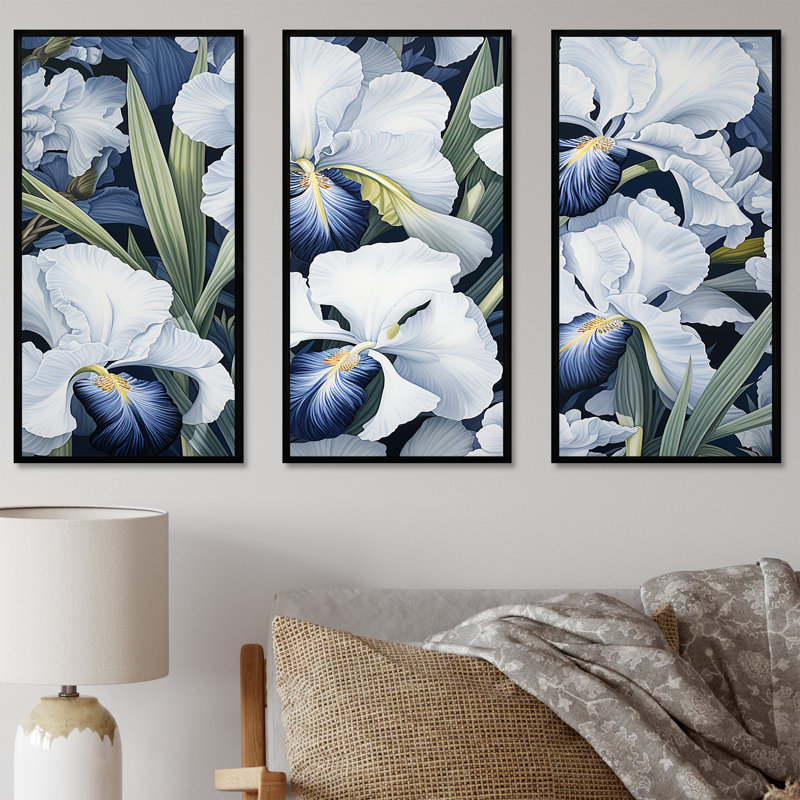 Ensemble d'art sur toile blanc et noir Minimalisme, H 28 po x l 36 po x P 1 po, Cadre flottant noir