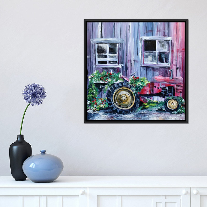 « spring crop », reproduction sur toile, H 18 po x l 18 po x P 1,5 po, Toile avec cadre flottant noir, Pas de tapis