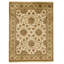 Hand Knotted Wool Oriental Area Rug in Ivory And Gold