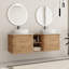 Ensemble de meuble-lavabo double 60 po avec plateau en pierre reconstituée Eaton-1910506813-1903548702