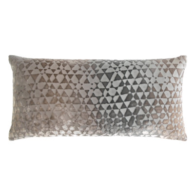 Triangles Lumbar Velvet Pillow Cover & Insert