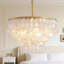 Lustre en nacre fabriqué à la main avec chaîne réglable et plafonnier 7 lumières Coastal
