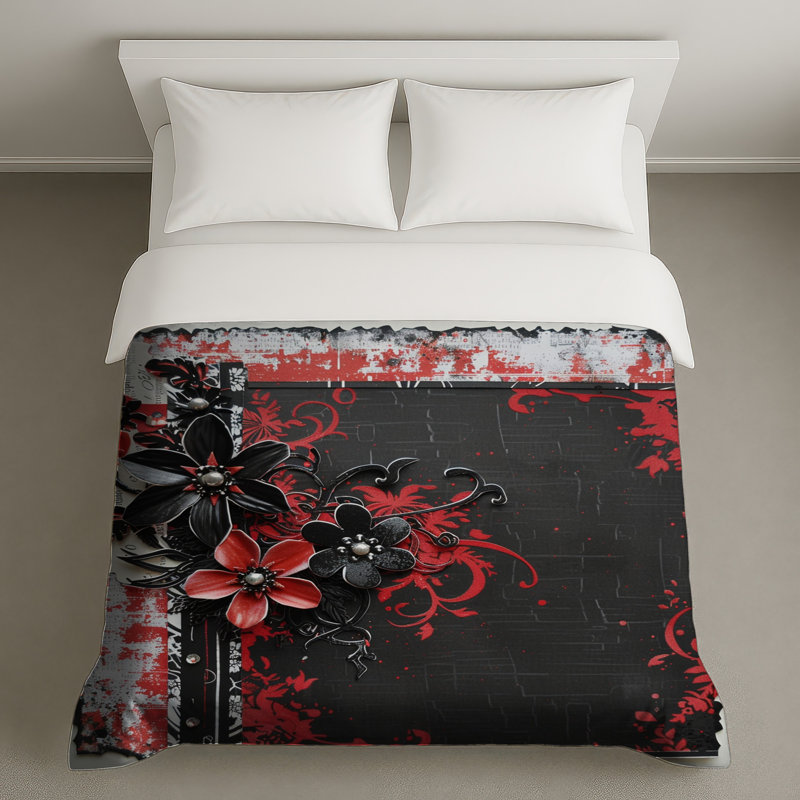 Housse de couette Floral Bedding Decor Gothic, Grand lit
